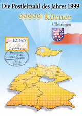 Die Postleitzahl des Jahres 1999 - 99999 Körner