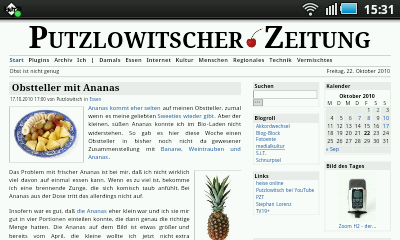 Android 2.1 - Webseite (Putzlowitscher Zeitung)