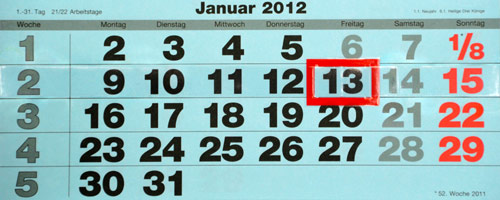 Freitag der 13. Januar 2012