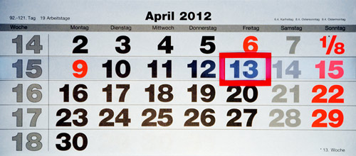 Freitag der 13. April 2012