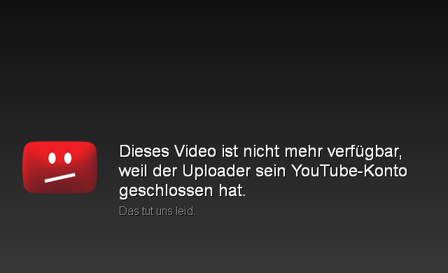 YouTube - Nutzer Konto geschlossen