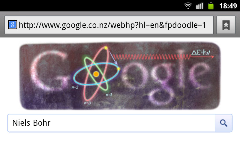 Niels Bohr Google-Doodle