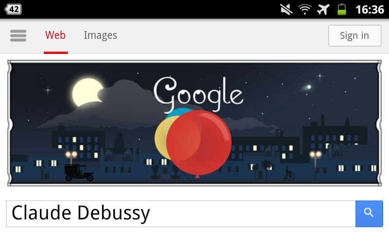 Claude Debussy Google-Doodle