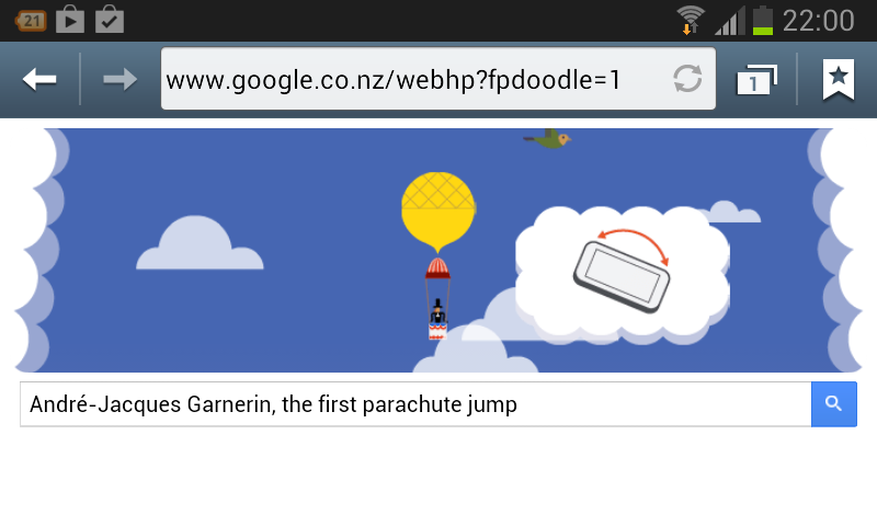 André-Jacques Garnerin der erste Fallschirmsprung Google-Doodle