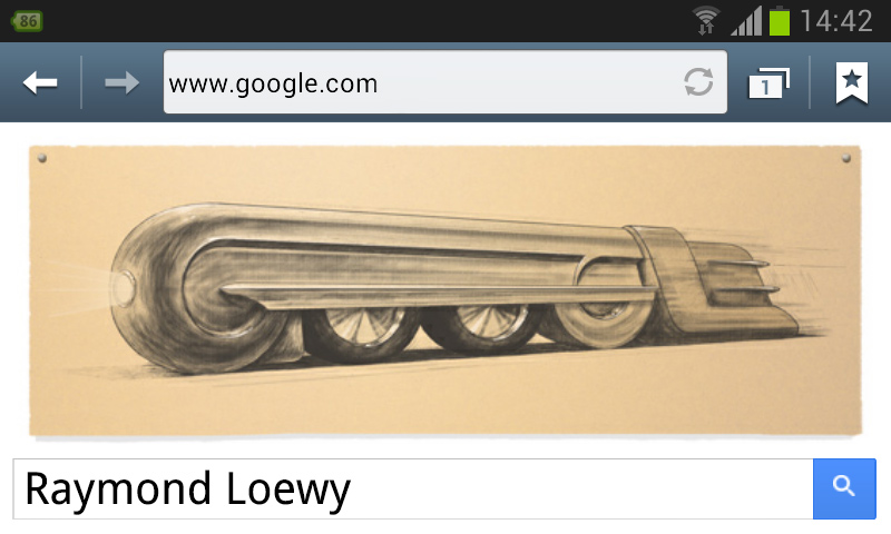 Raymond Loewy Google-Doodle