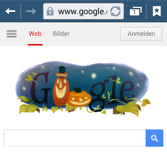 Halloween 2014 Google-Doodle (mobil)