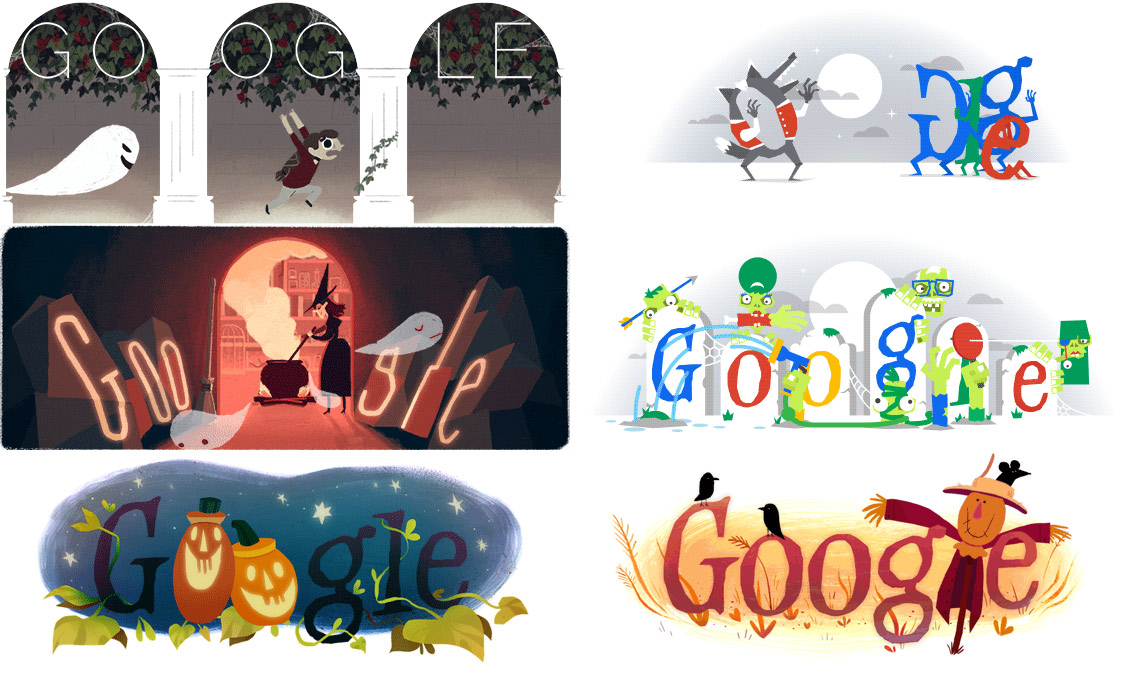 Halloween 2014 Google-Doodle (Übersicht)