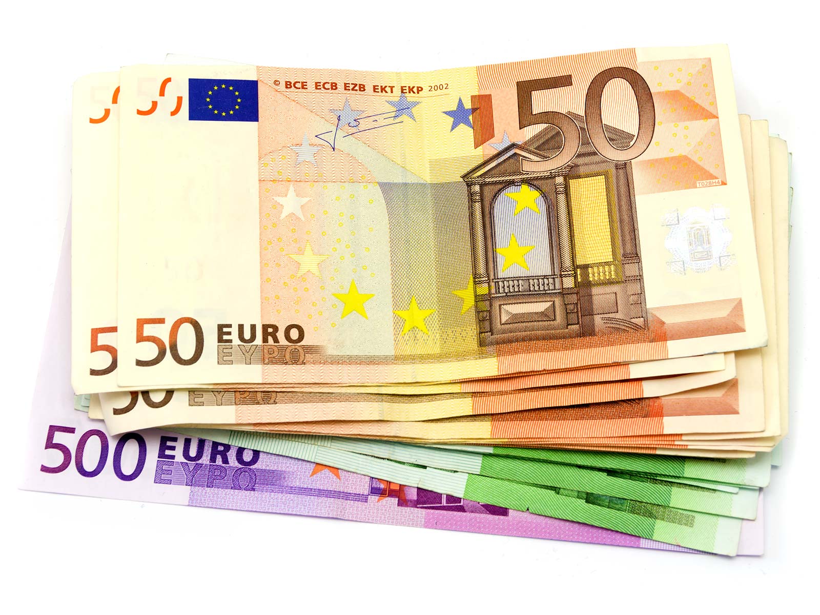 Geld Euro-Scheine 500 100 50 (Stapel)