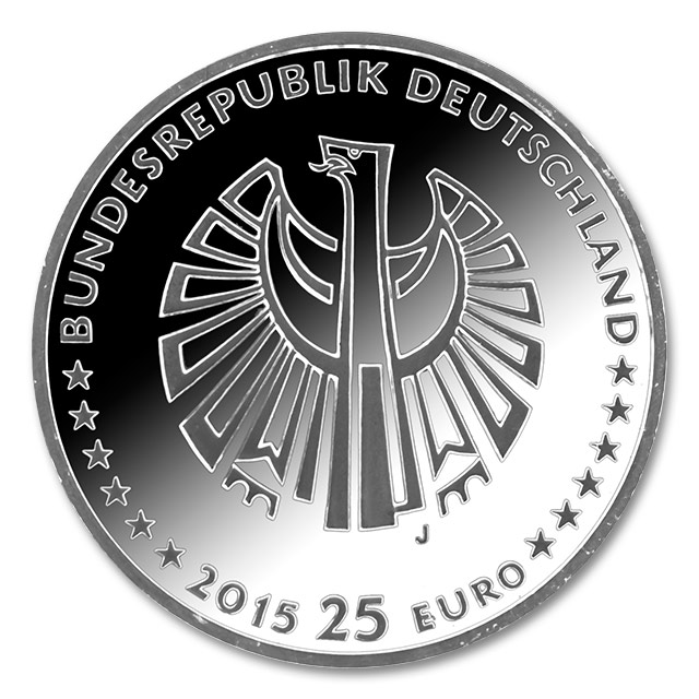 Feinsilber-Münze 25 Euro zum 25. Jahrestag der Deutschen Einheit (Adler)