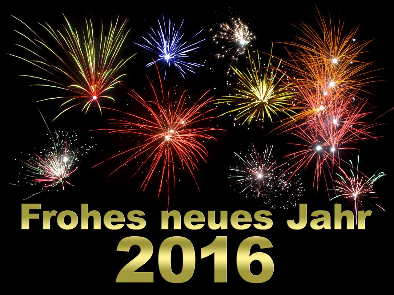 Neujahr 2016 – Frohes neues Jahr (gelb)