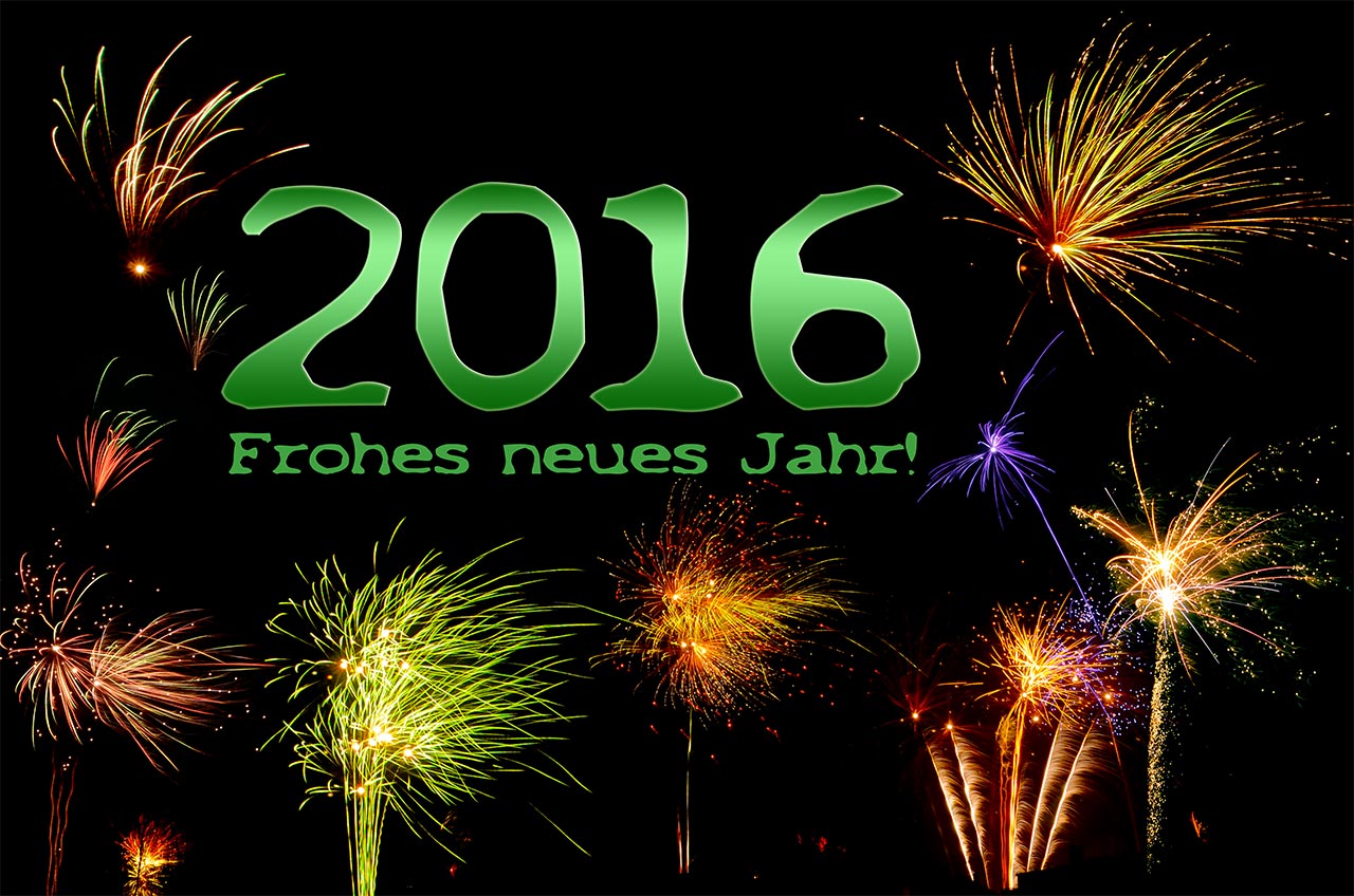 Neujahr 2016 – Frohes neues Jahr (grün)
