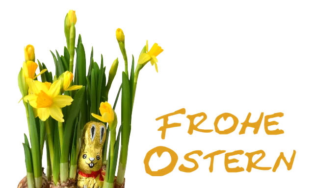 Frohe Ostern (Osterglocken, Osterhase)